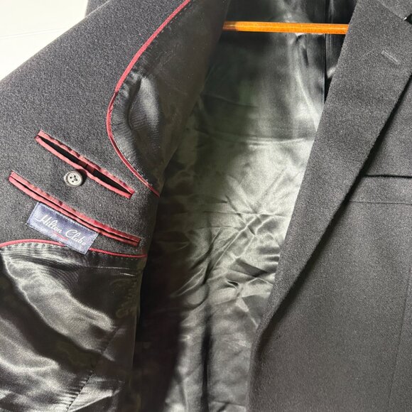 Hilton Club 100% Camel Hair Black Blazer Jacket Sports Coat Sz 44R - Picture 8 of 10